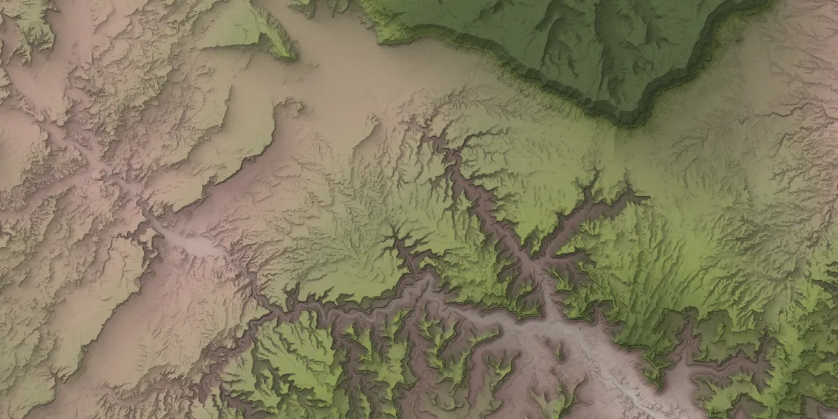 A hypsometric hillshade of the Wedge area of the San Rafael Swell